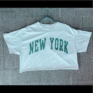 Pacsun Brandi Melville Cropped Boxy New York T-Shirt